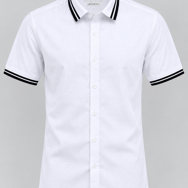 Whirt linen rimi rib Style shirt