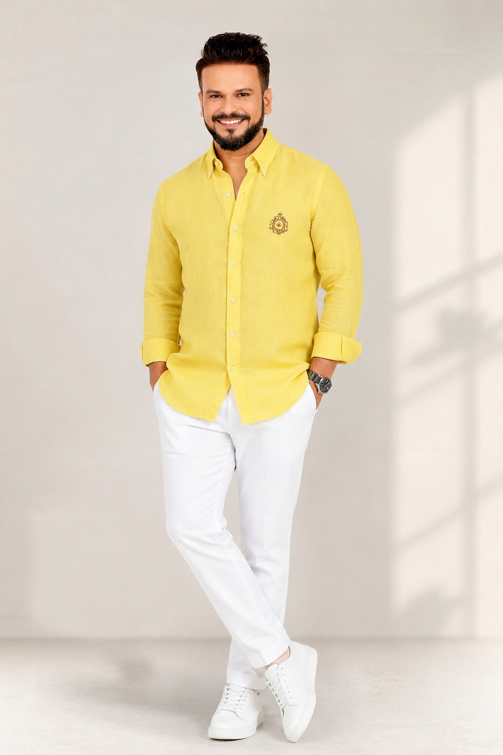 Premium Yellow Rimi Cotton Shirt - Image 2