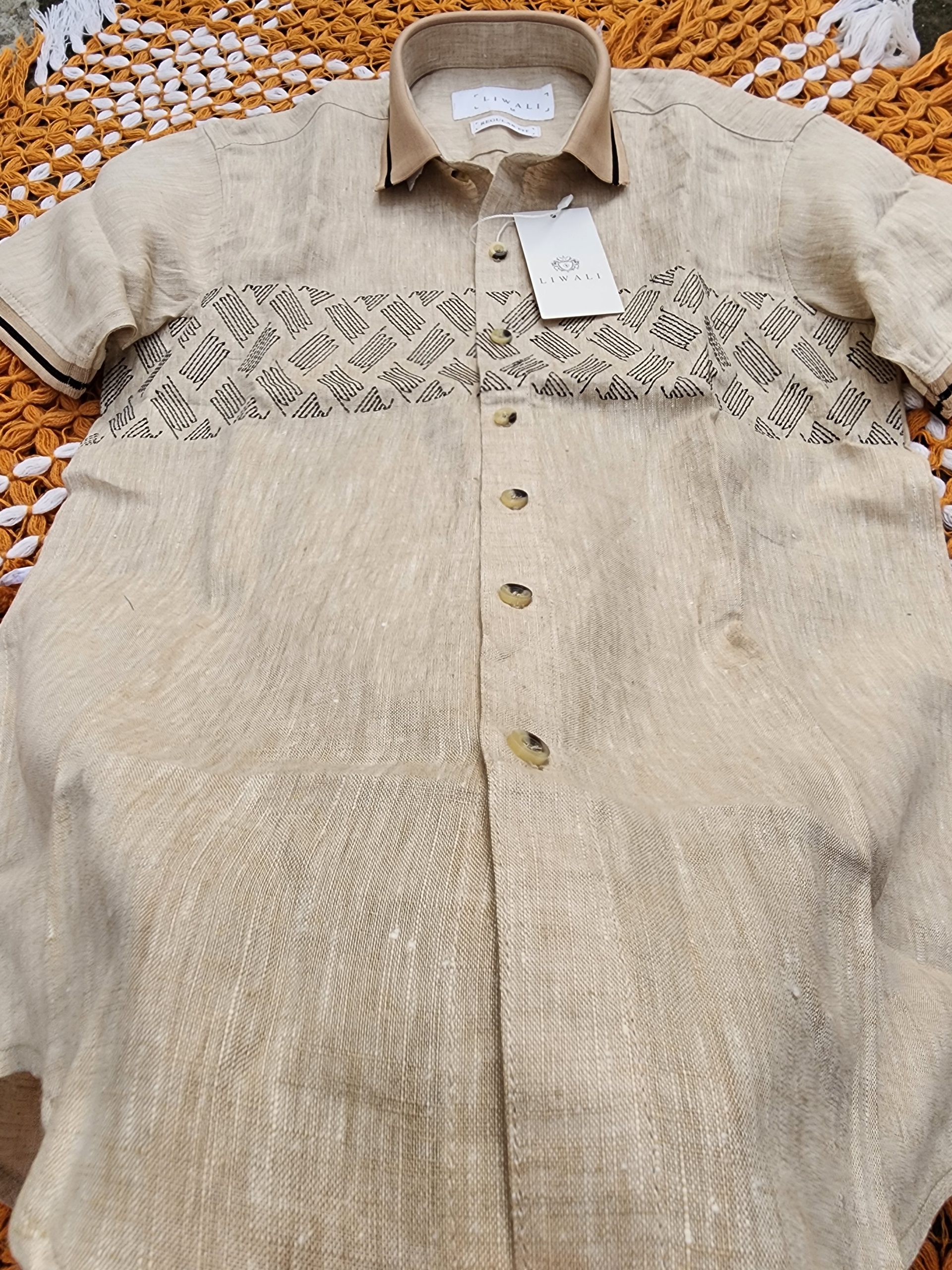 EMB Linen Rimi Rib Half Shirt - Image 8